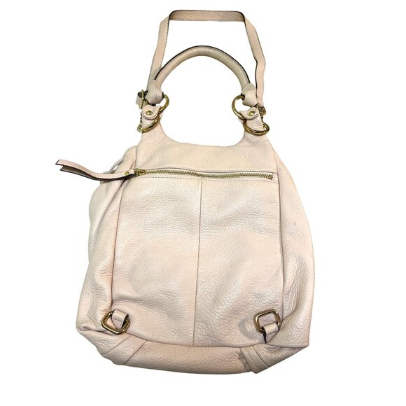G.I.L.I. Roma Convertible Leather Backpack Purse Light Pink/Nude O/S Gold Accent main image 6